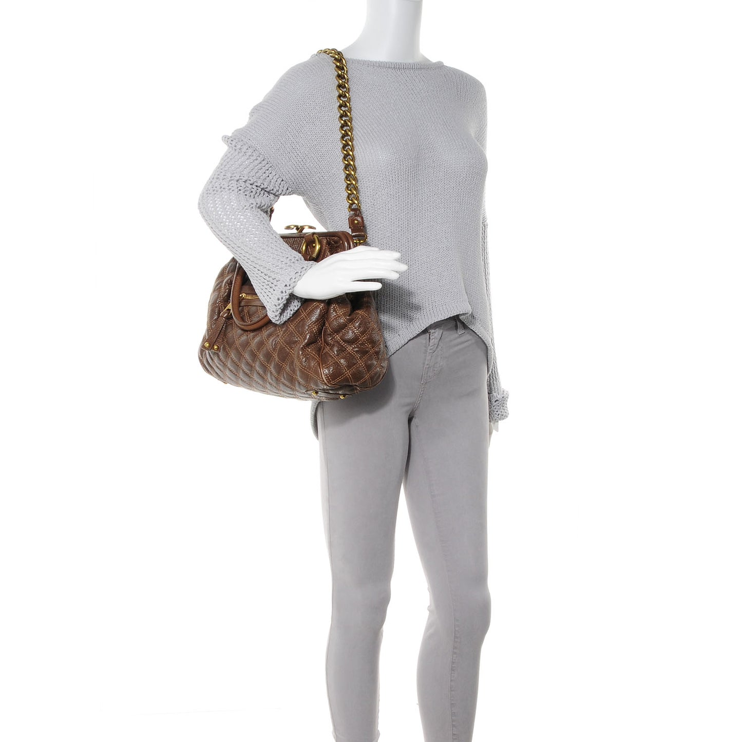 Quilted Leather Stam Taupe