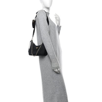 Prada Nylon Re-Edition 2005 Shoulder Bag Black 2 of 11