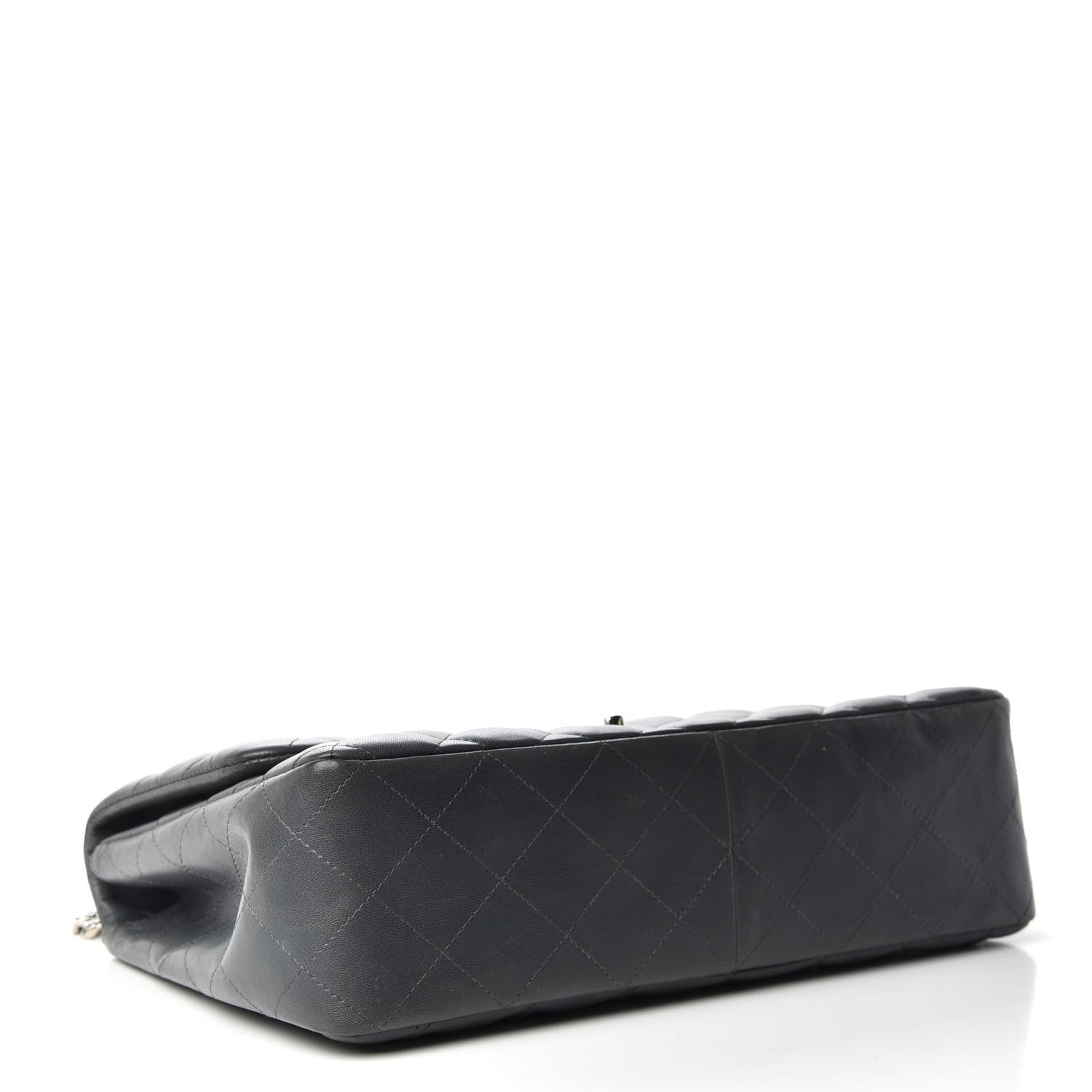 Chanel Lambskin Quilted Jumbo Single Bijoux Chain Flap Gris Fonce 4 of 11