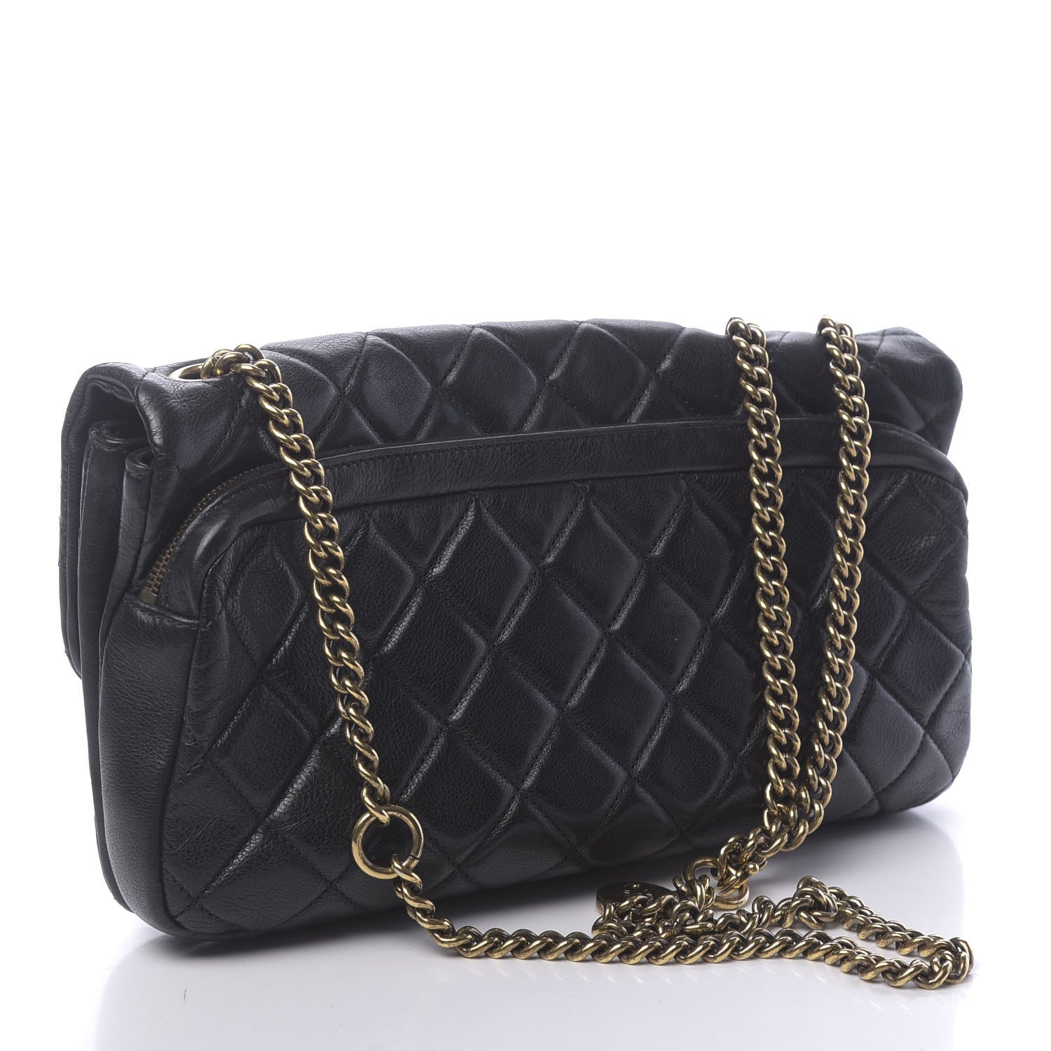 Chanel Calfskin Quilted Medium CC Crown Flap Black 3 of 13