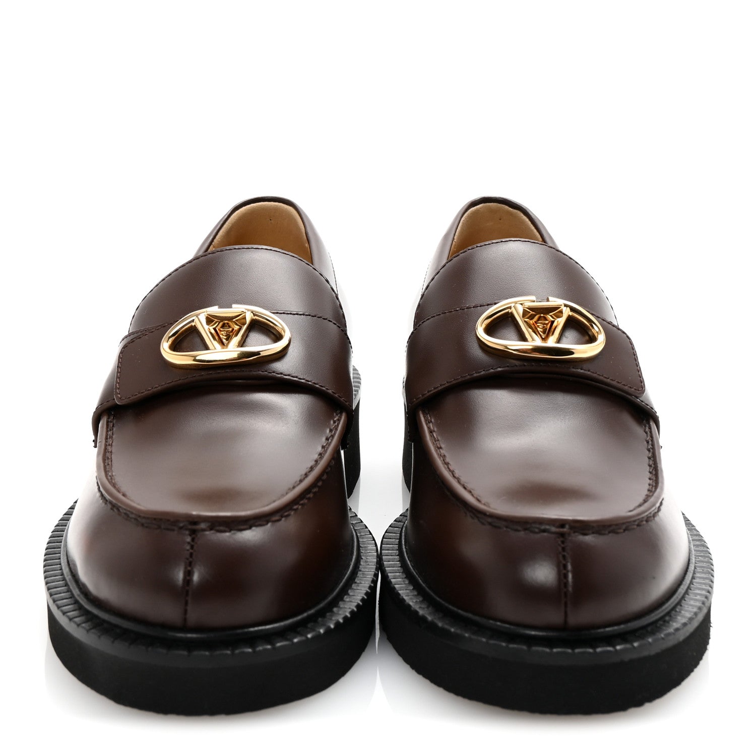 Valentino Garavani Calfskin Vlogo Turn Lock Loafers 35 Fondant 2 of 9
