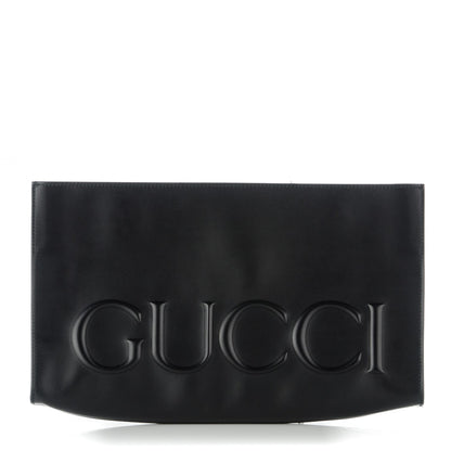 Gucci Calfskin Embossed XL Clutch Nero Black 1 of 6