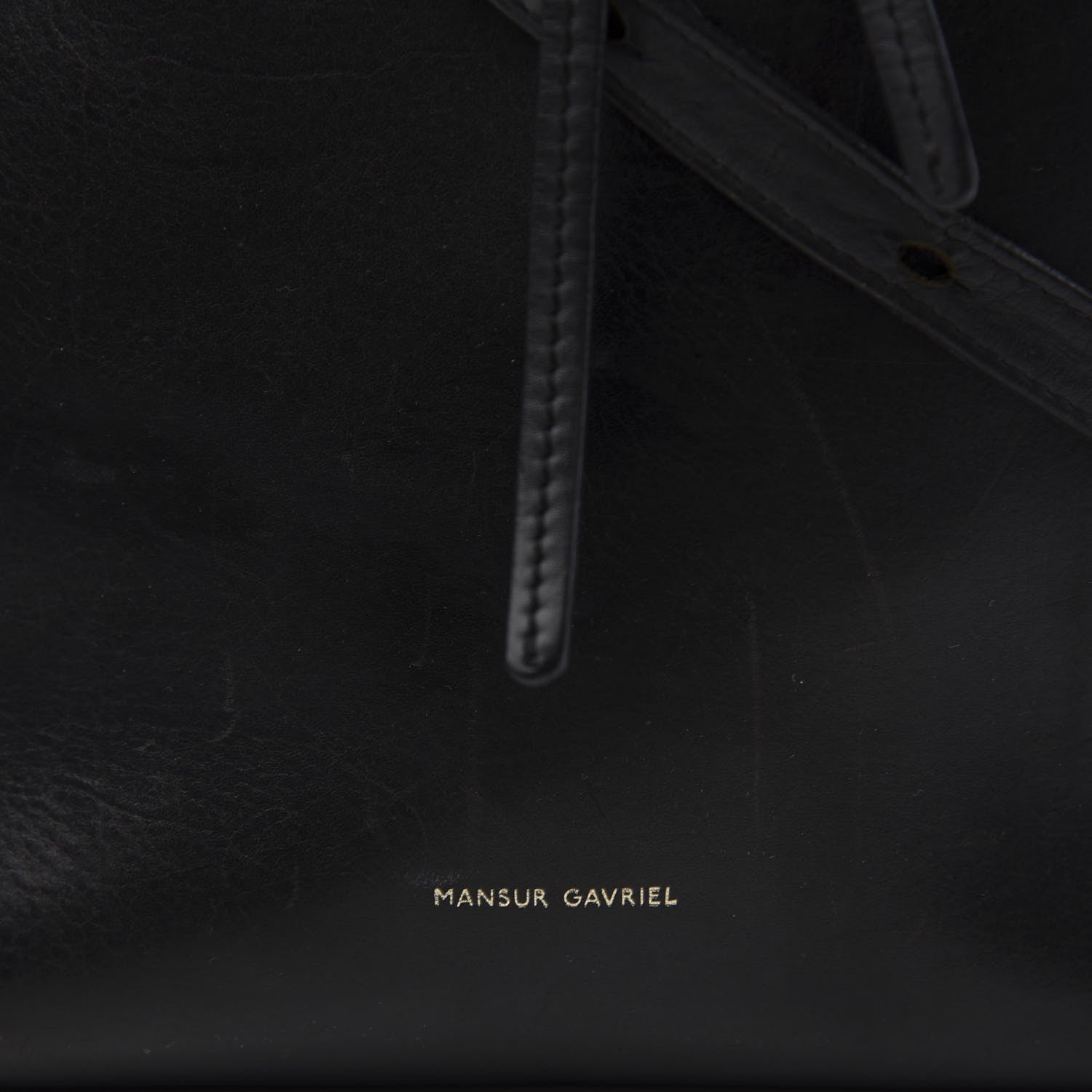 Mansur Gavriel Vegetable Tanned Calfskin Bucket Bag Black Royal 8 of 9