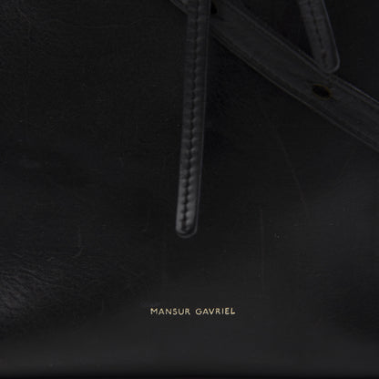 Mansur Gavriel Vegetable Tanned Calfskin Bucket Bag Black Royal 8 of 9