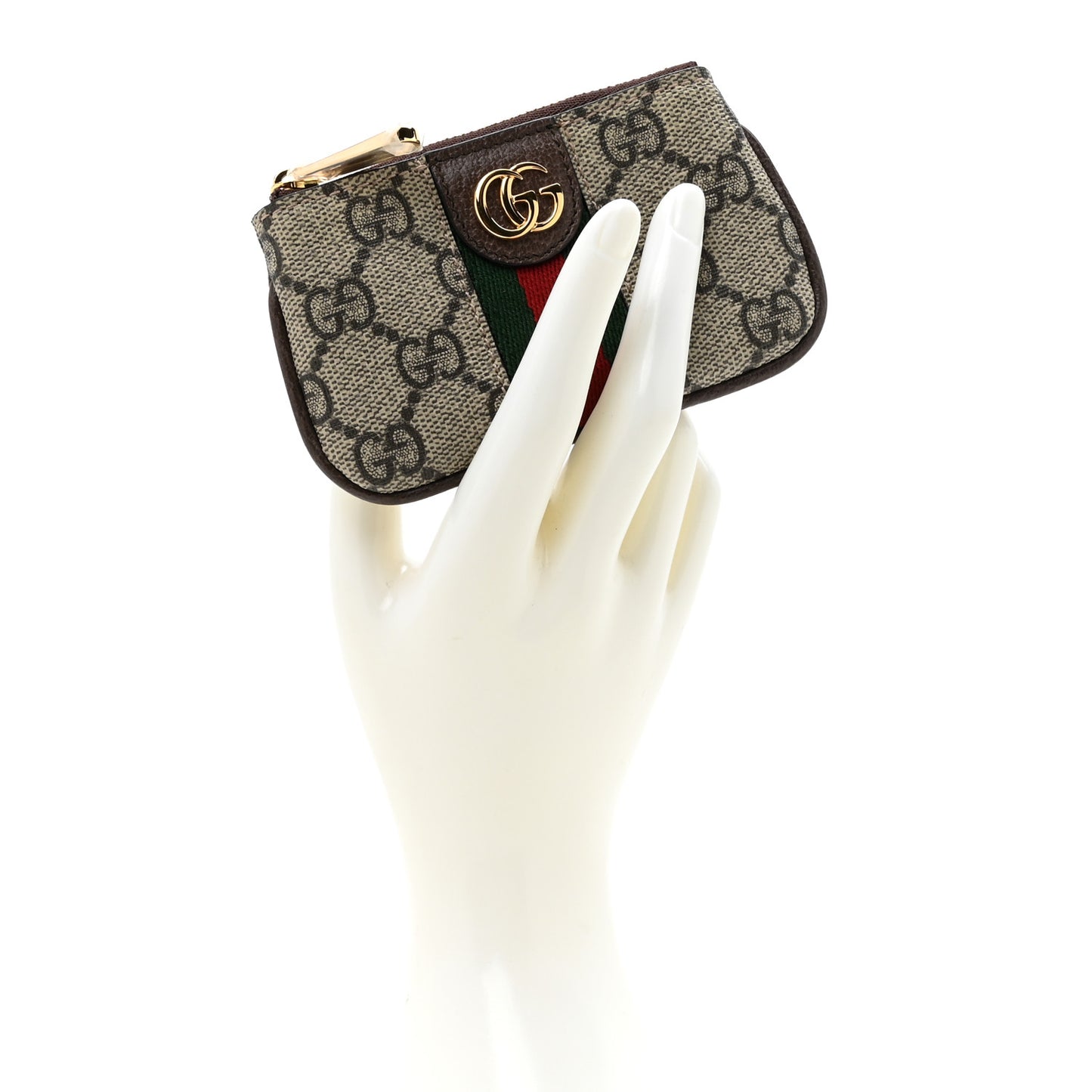 GG Supreme Monogram Web Ophidia Key Case Beige New Acero