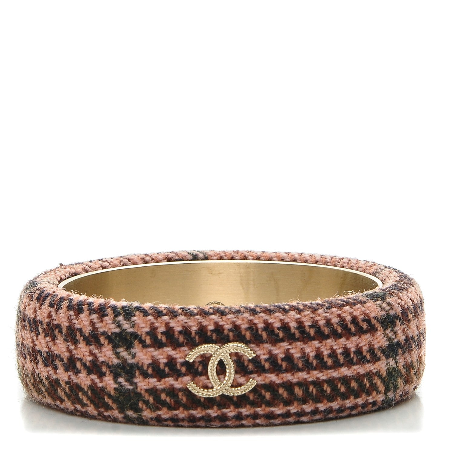 Chanel Tweed CC Wide Bangle M Pink 1 of 4
