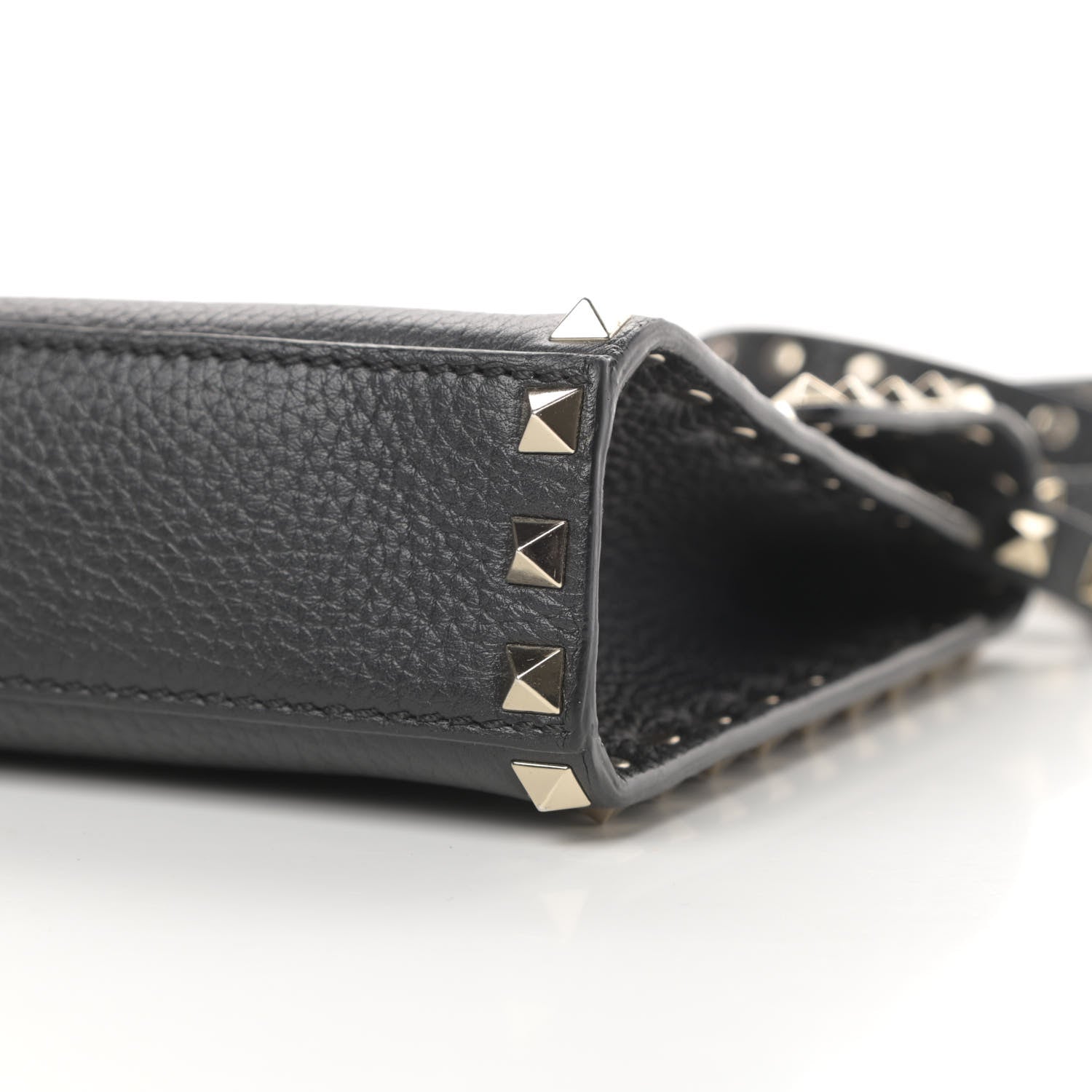 Valentino Garavani Pebbled Calfskin Medium Rockstud Flip Lock Crossbody Bag Black 9 of 13