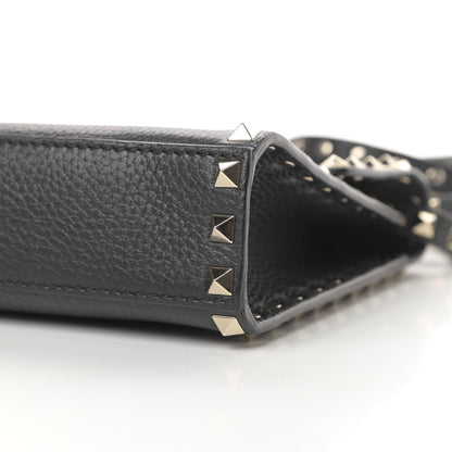 Valentino Garavani Pebbled Calfskin Medium Rockstud Flip Lock Crossbody Bag Black 9 of 13