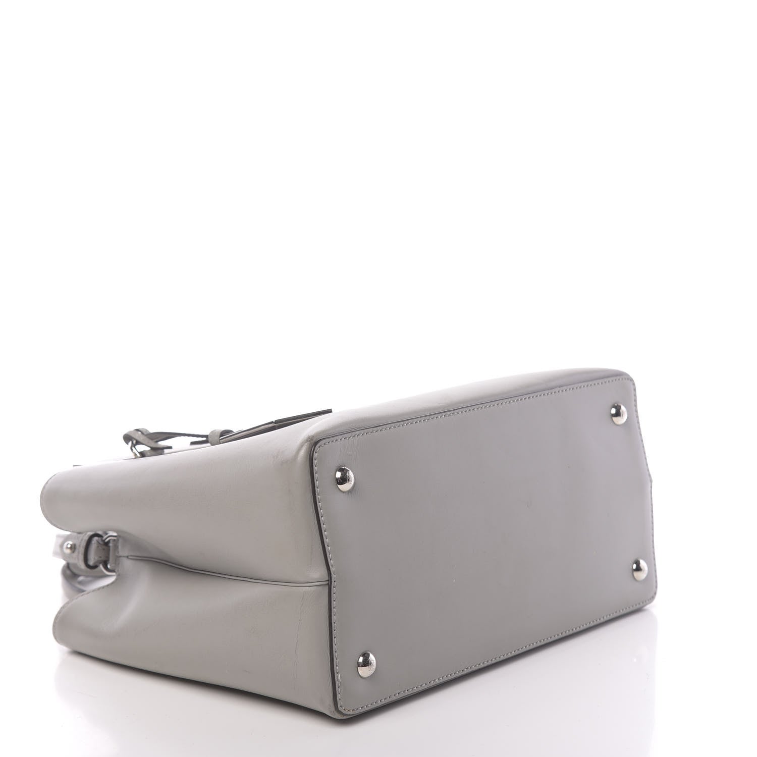 Fendi Vitello Cenury Petite 2Jours Tote Ghiaccio Camelia 4 of 13