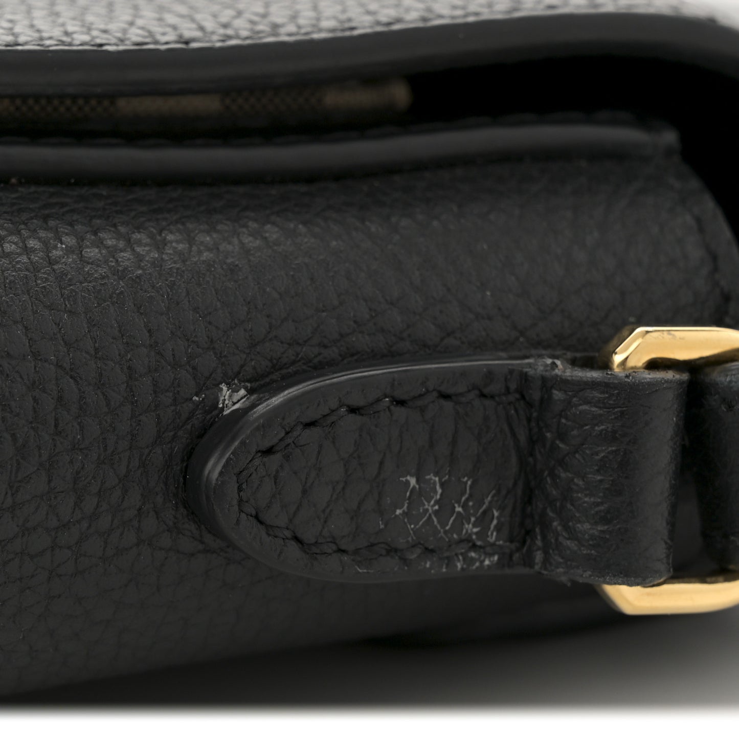 Grainy Calfskin Vintage Check Note Crossbody Bag Black