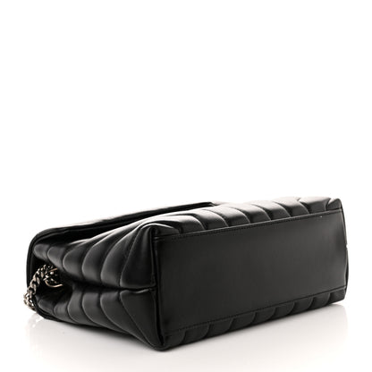 Saint Laurent Calfskin Y Quilted Monogram Small Loulou Chain Satchel Black 4 of 11