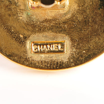 Chanel Enamel CC Clip On Earrings Black Gold 4 of 6