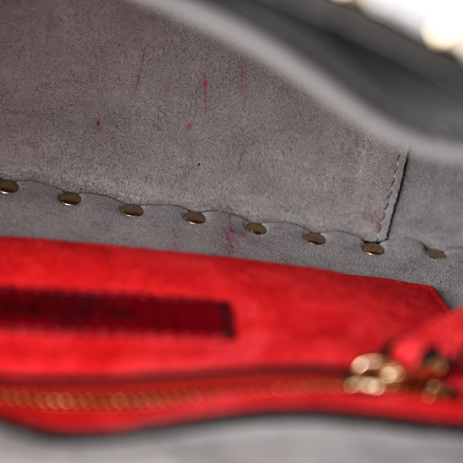 Valentino Garavani Craquele Nappa Medium Rockstud Spike Shoulder Bag Pastel Grey 11 of 13