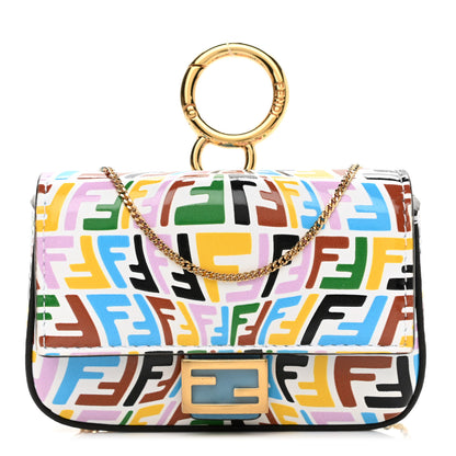 Fendi X SARAH COLEMAN Vitello Liberty Ceylon Micro FF Fish Eye Embossed Nano Baguette Charm Multicolor Cyber Blue 1 of 11