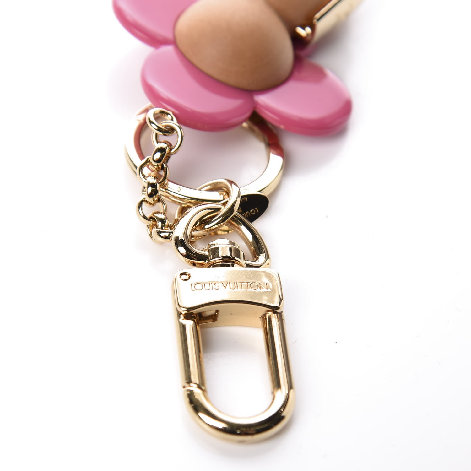 Louis Vuitton Resin Wood Vivienne Bag Charm Pink 4 of 4