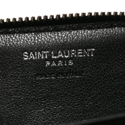 Saint Laurent Lambskin Y Quilted Monogram LouLou Zip Coin Purse Black 6 of 8