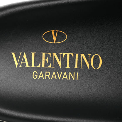 Valentino Garavani Calfskin Roman Stud Slide Sandals 37 Black 9 of 12