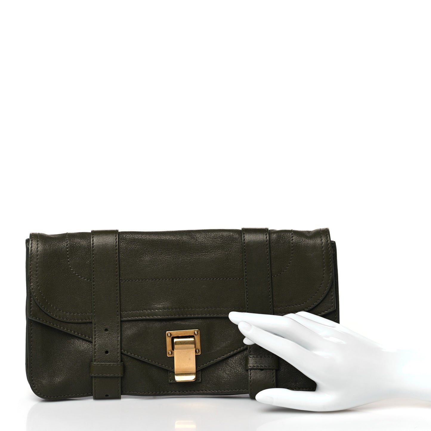 Lambskin PS1 Pochette Clutch Military