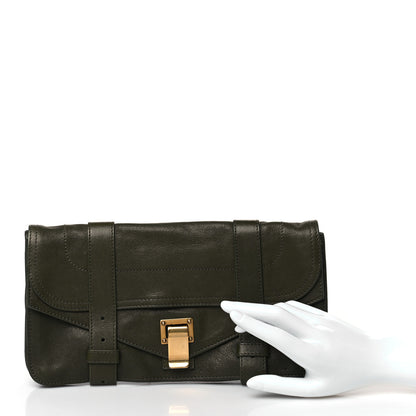 Proenza Schouler Lambskin PS1 Pochette Clutch Military 2 of 8