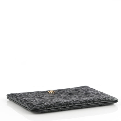 Chanel Caviar Camellia Embossed Medium Cosmetic Case Black 4 of 7
