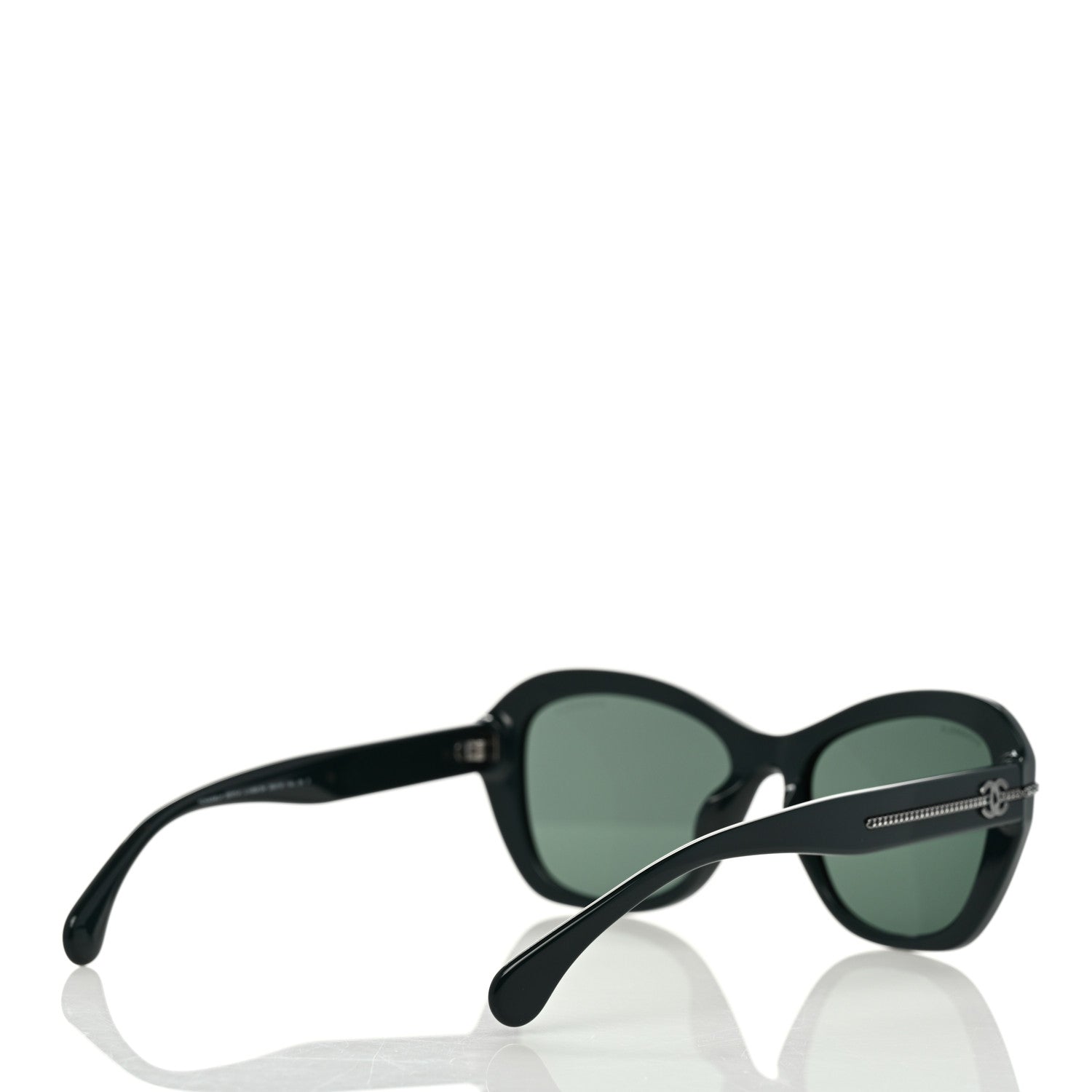 Chanel Acetate Polarized CC Butterfly Sunglasses 5510 Dark Green 4 of 8
