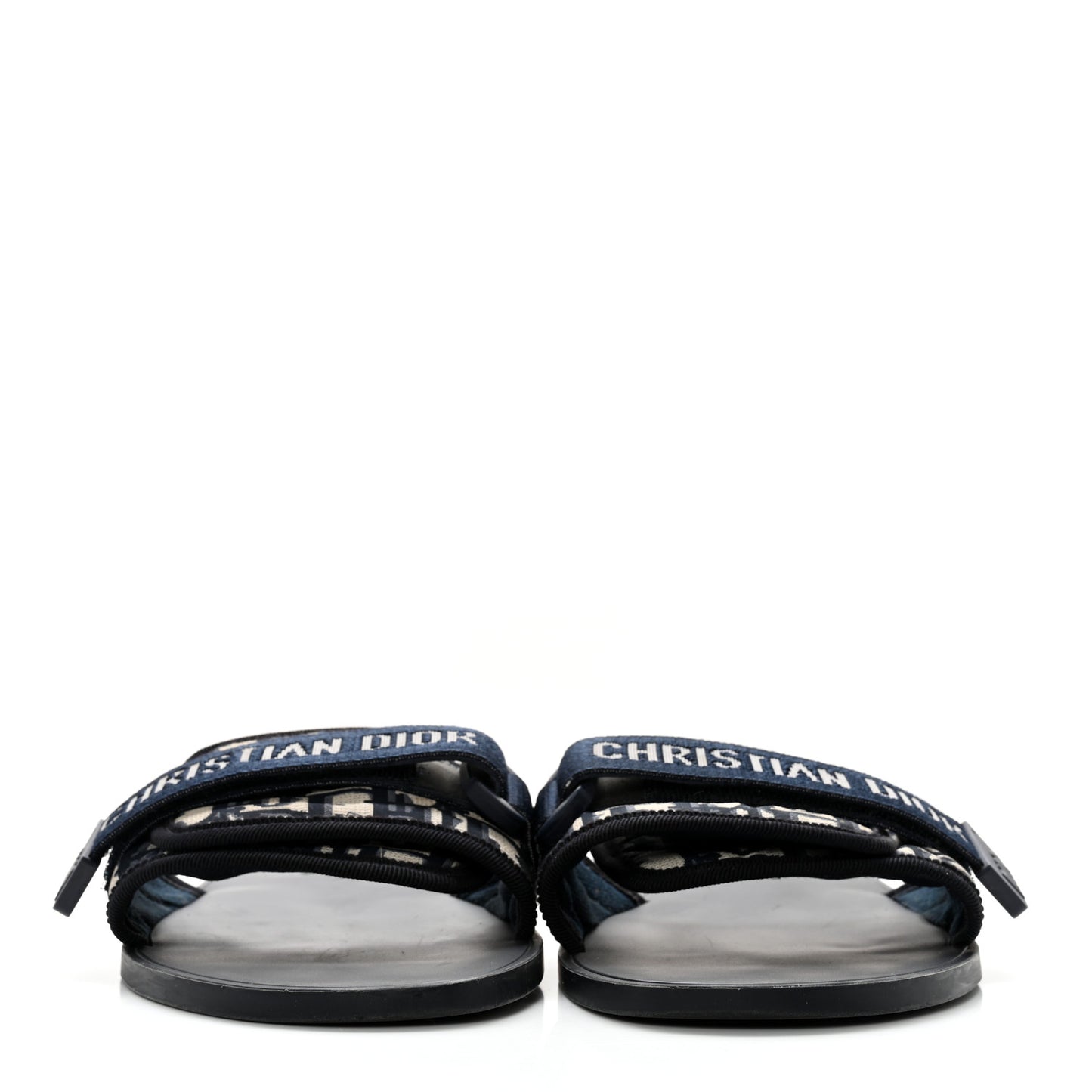 Nylon Oblique Dio(r)evolution Slide Sandals 36 Deep Blue