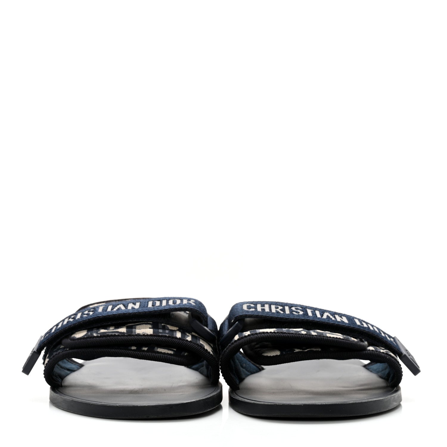 Christian Dior Nylon Oblique Dio(r)evolution Slide Sandals 36 Deep Blue 2 of 14