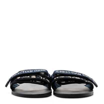 Christian Dior Nylon Oblique Dio(r)evolution Slide Sandals 36 Deep Blue 2 of 14