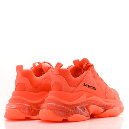 Balenciaga Fabric Mesh Clear Sole Fluo Womens Triple S Sneakers 37 Fluo Orange 4 of 10