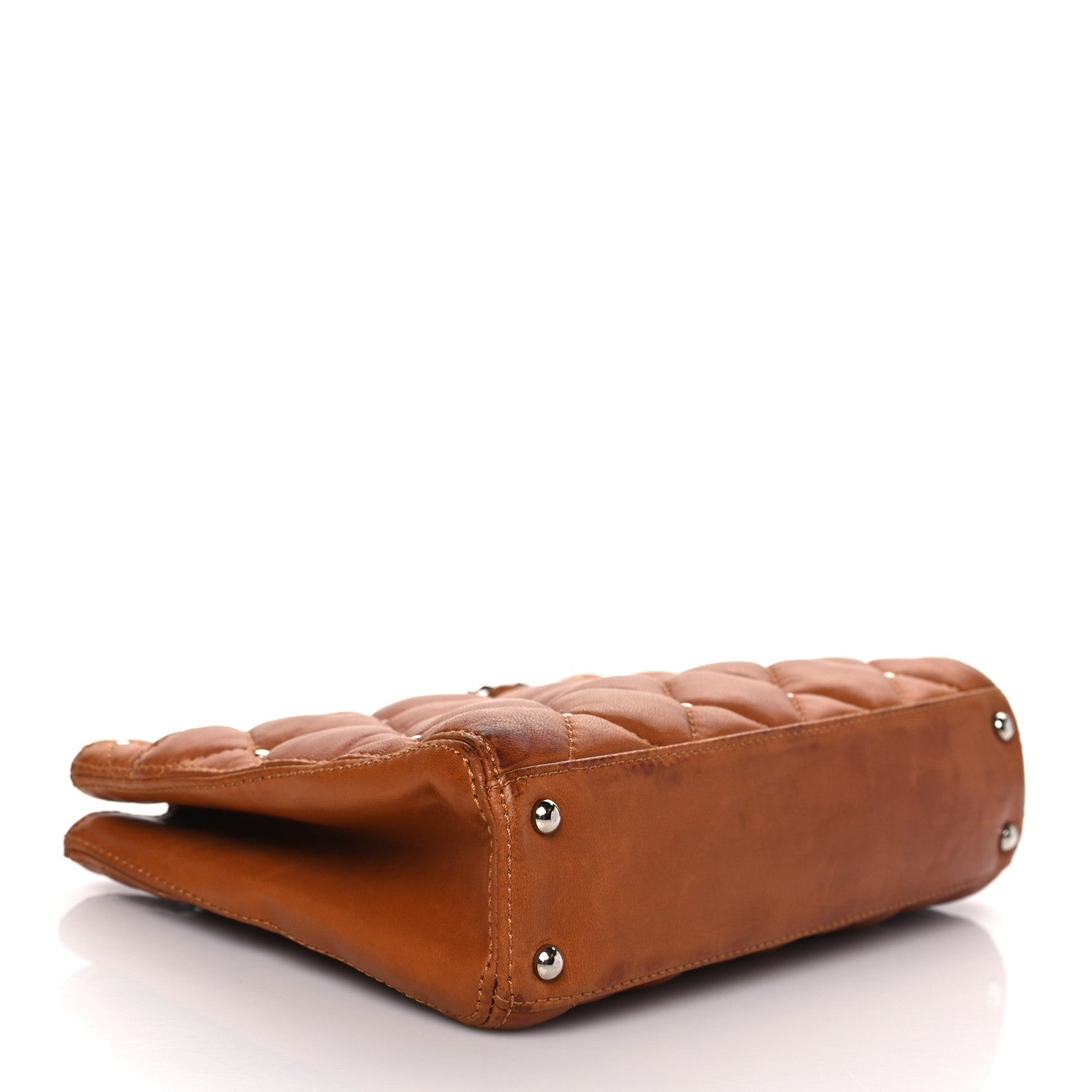 Chanel Calfskin Quilted Tote Brown 3 of 9