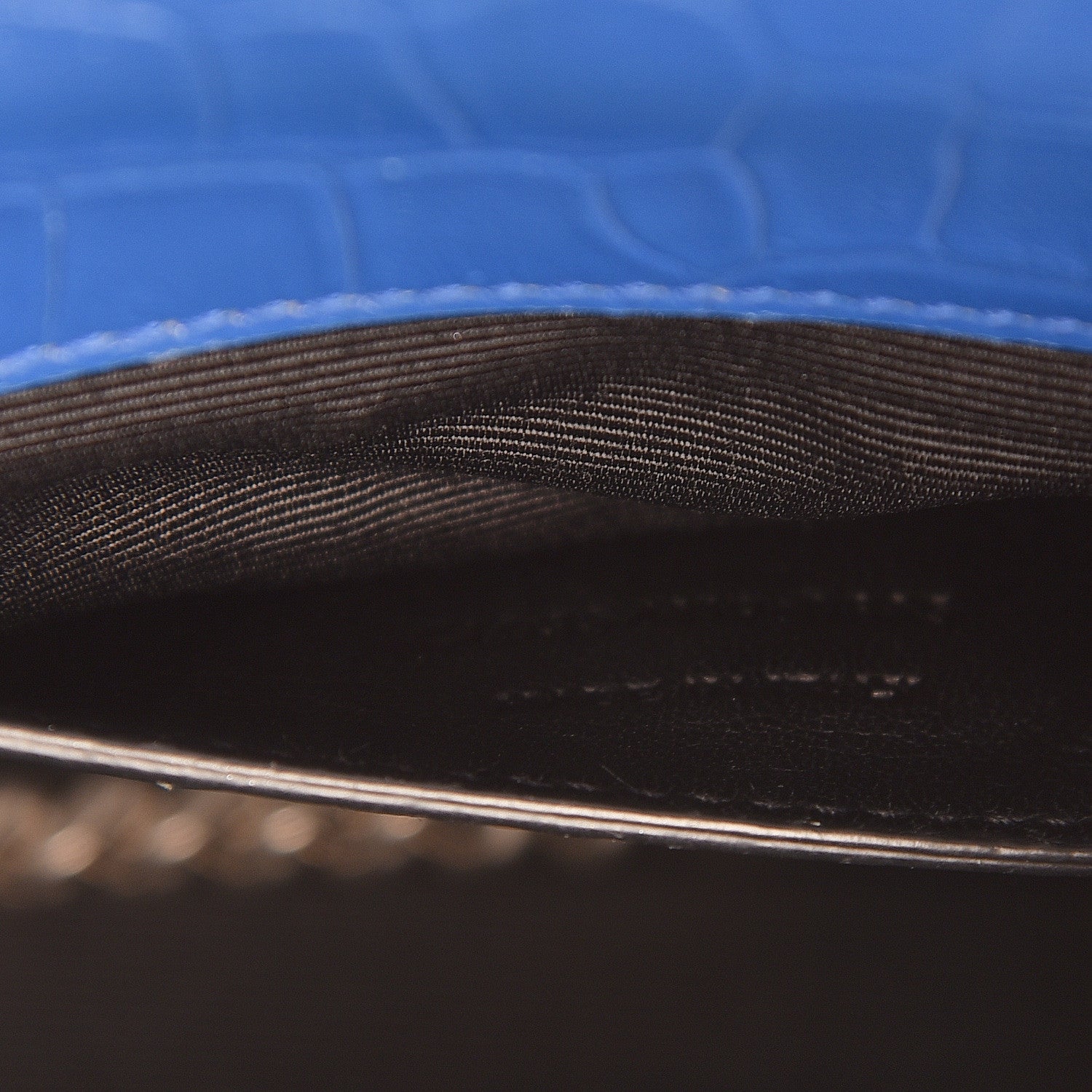 Saint Laurent Calfskin Crocodile Embossed Medium Classic Monogram Kate Tassel Satchel Bleu Majorelle 8 of 23