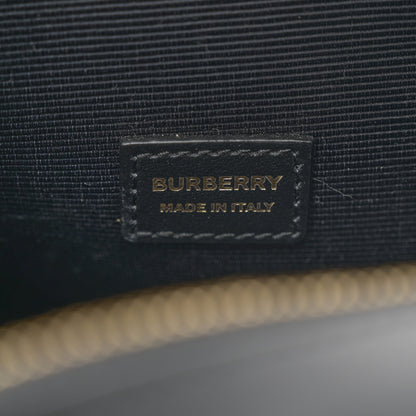 Burberry Vintage Check Canvas Calfskin Louise Bag Archive Beige Black 6 of 9