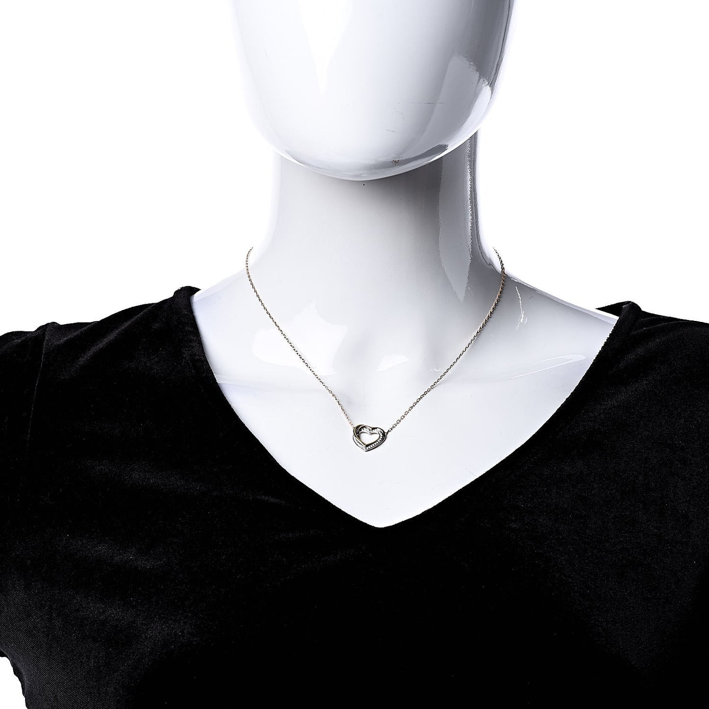 18K Pink Yellow White Gold Diamond Trinity Heart Pendant Necklace