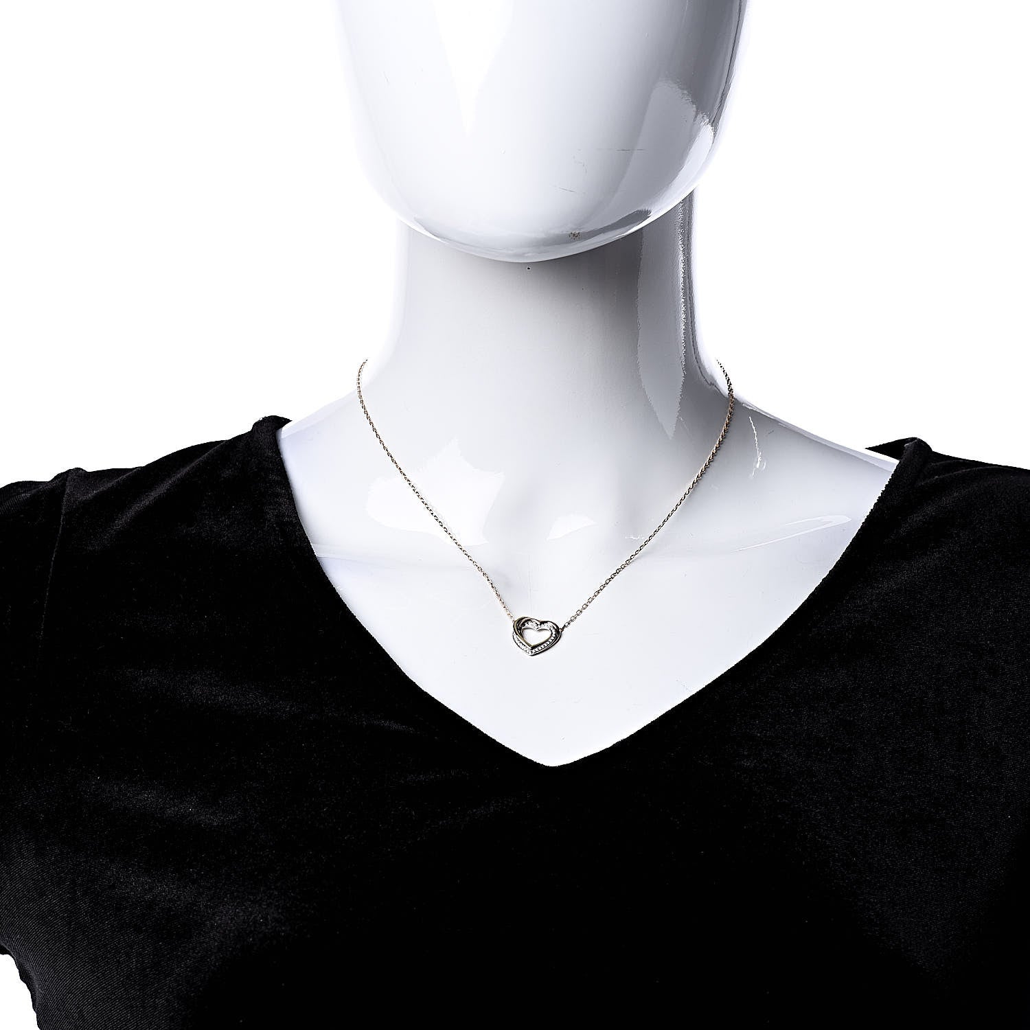 Cartier 18K Pink Yellow White Gold Diamond Trinity Heart Pendant Necklace 2 of 6