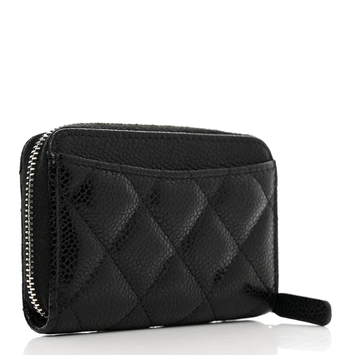 Caviar Quilted Zip Coin Purse Black