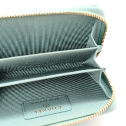 Chanel Caviar Quilted Zip Coin Purse Light Blue 5 of 10
