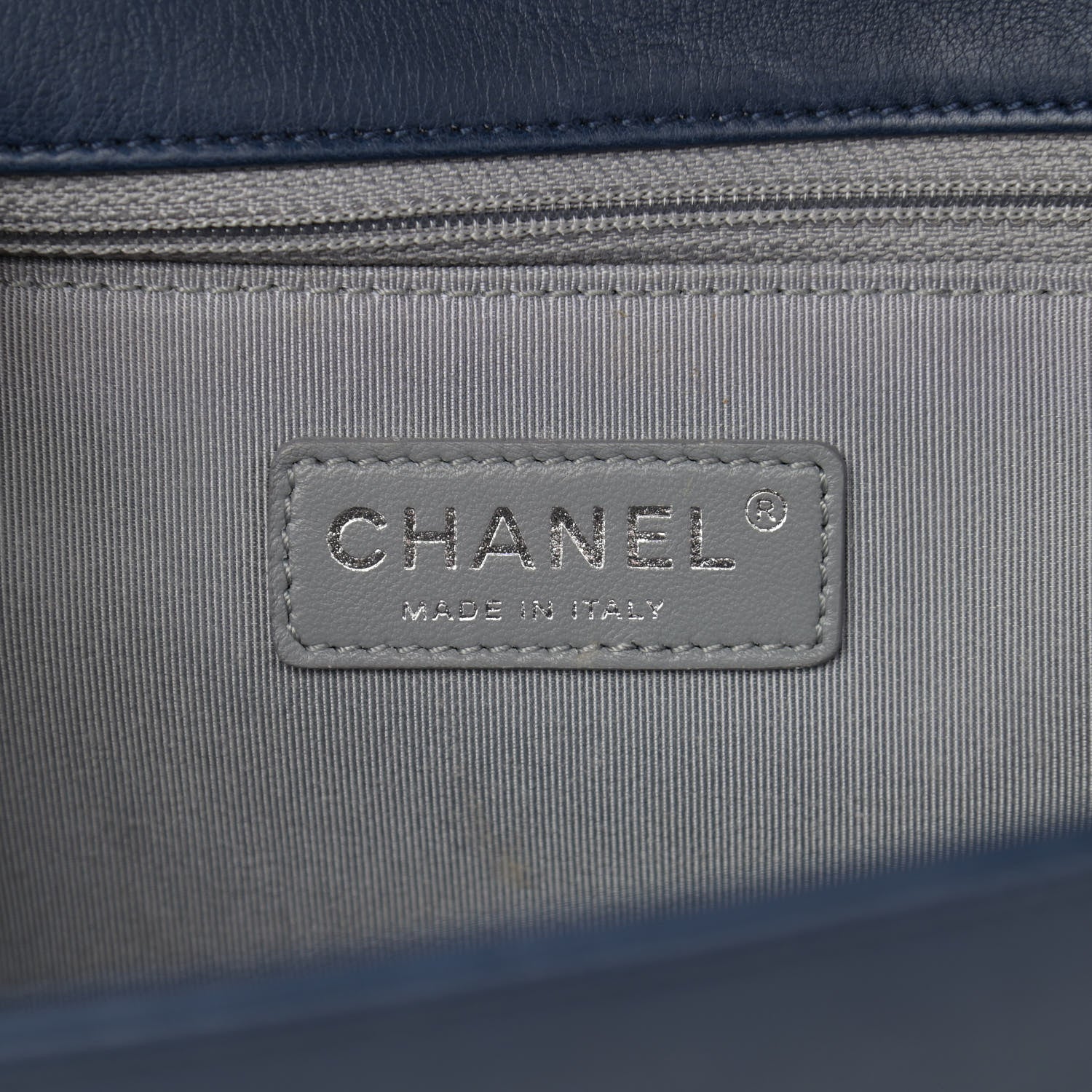 Chanel Calfskin Double Stitch New Medium Boy Flap Navy Blue 6 of 13