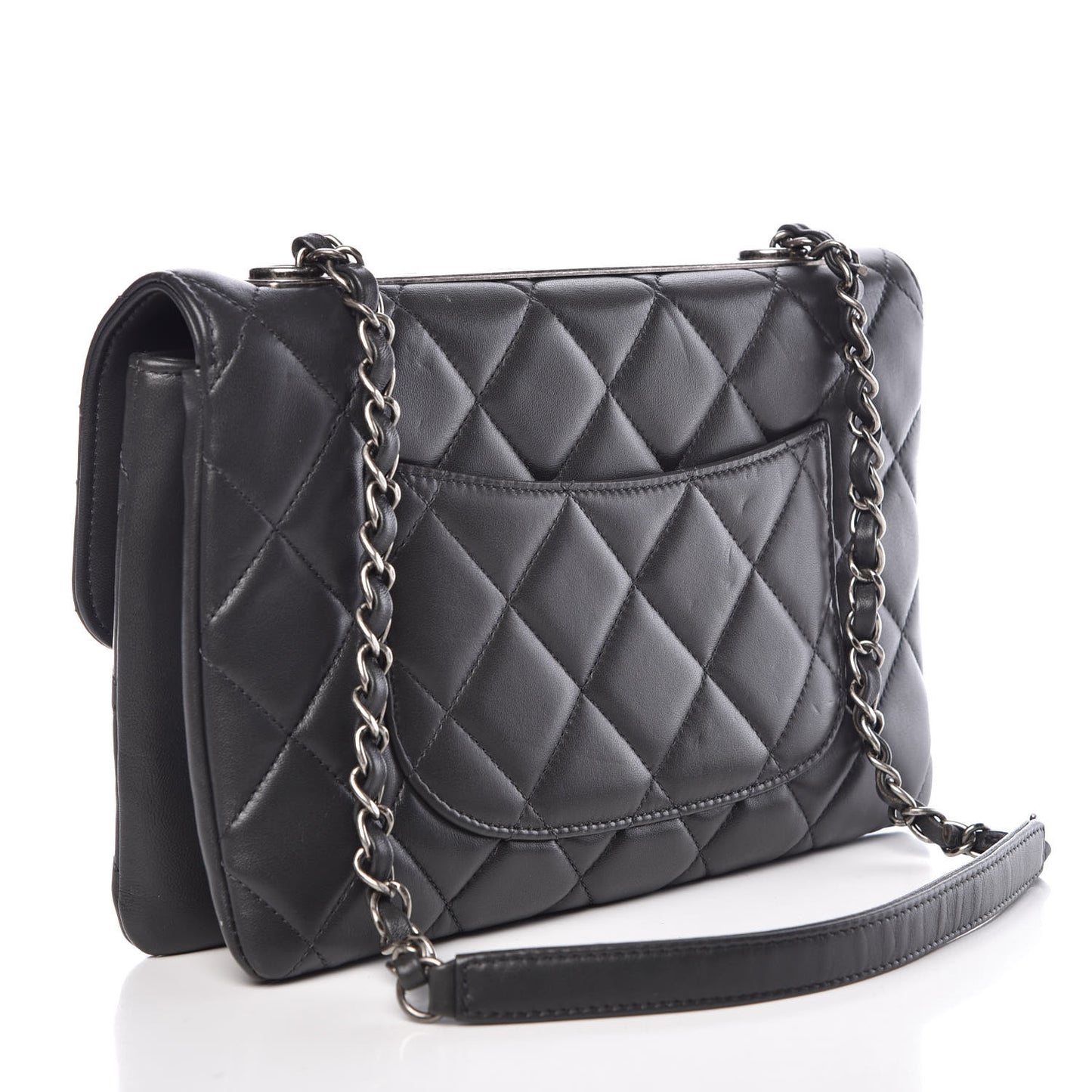Lambskin Quilted Medium Trendy CC Flap Grey