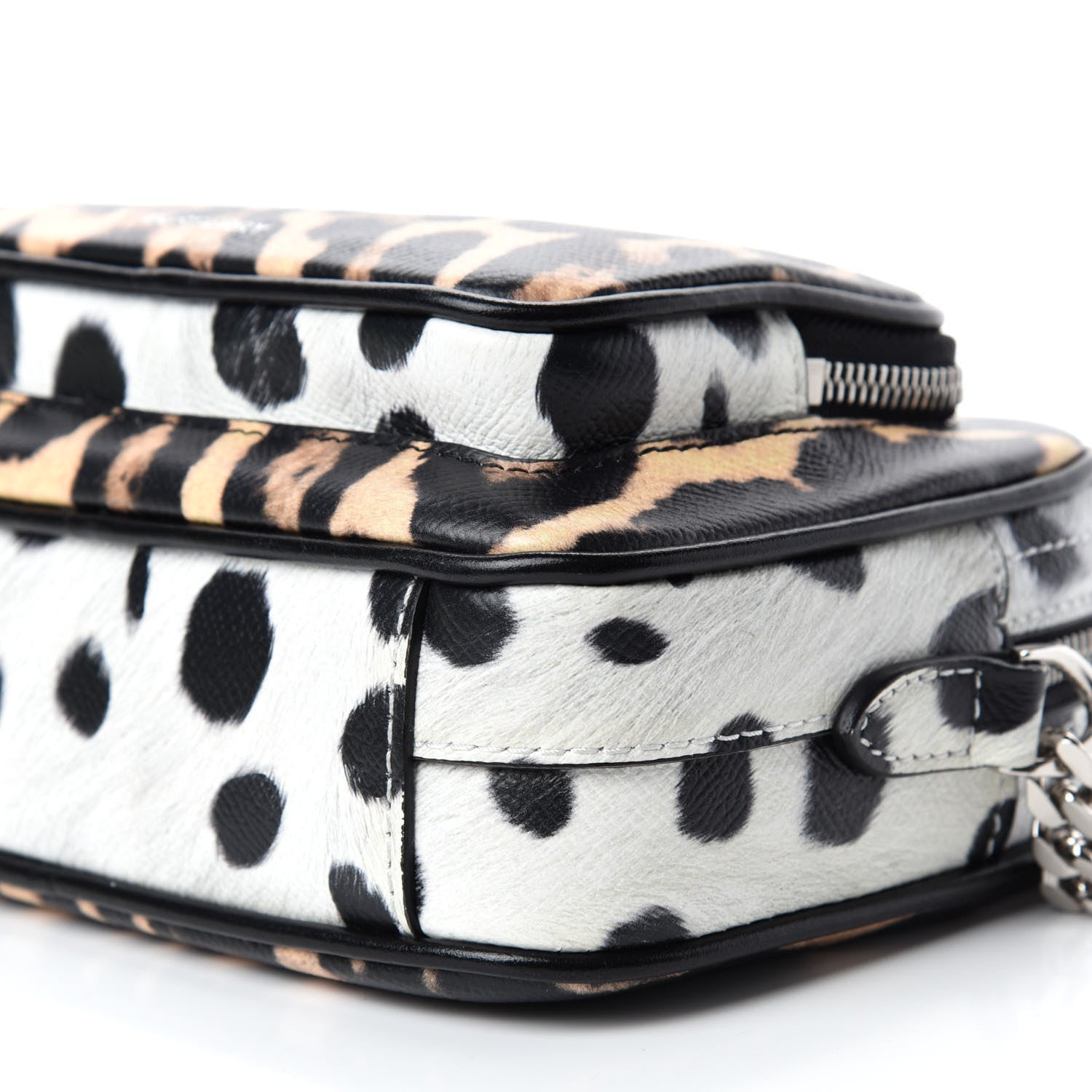 Burberry Calfskin Leopard Print Small Camera Bag Honey Black 7 of 10