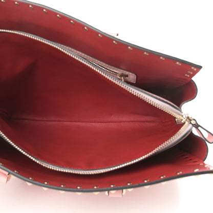 Valentino Garavani Vitello Small Rockstud Top Handle Tote Rose 6 of 14