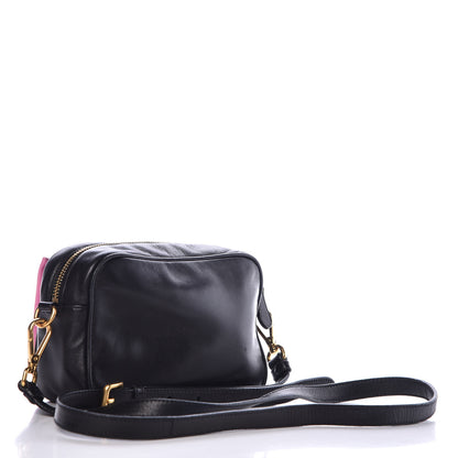 Prada Nappa Zippers Bow Clutch Black Pink 3 of 11