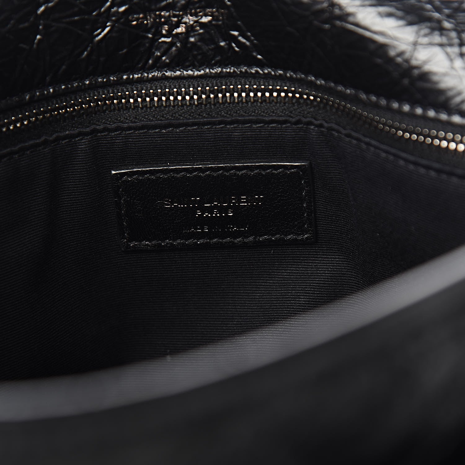 Saint Laurent Crinkled Calfskin Matelasse Monogram Large Niki Chain Satchel Black 6 of 10