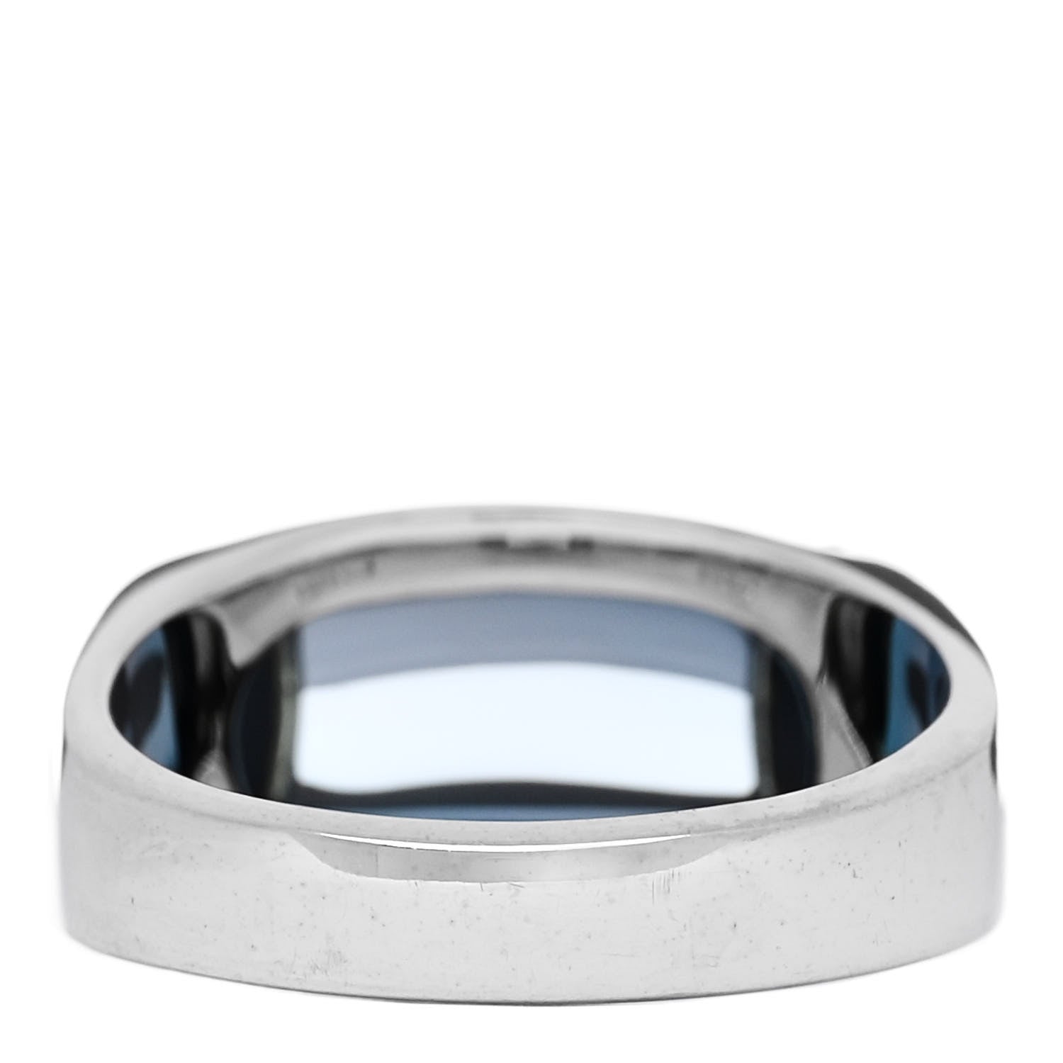 Bulgari 18K White Gold Blue Topaz Tronchetto Ring 54 7 4 of 6