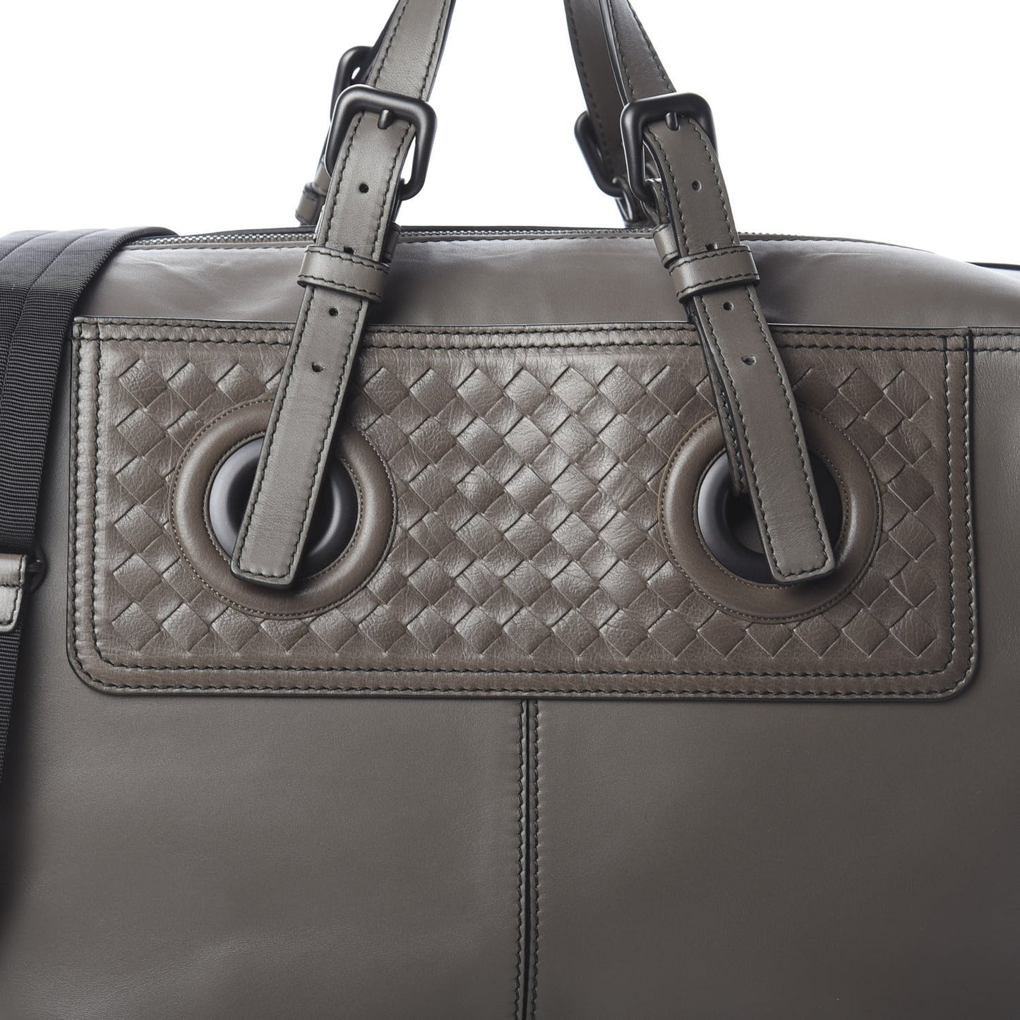 Calfskin Intrecciato Oculus Duffel Bag New Steel