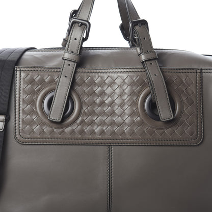 Bottega Veneta Calfskin Intrecciato Oculus Duffel Bag New Steel 7 of 9
