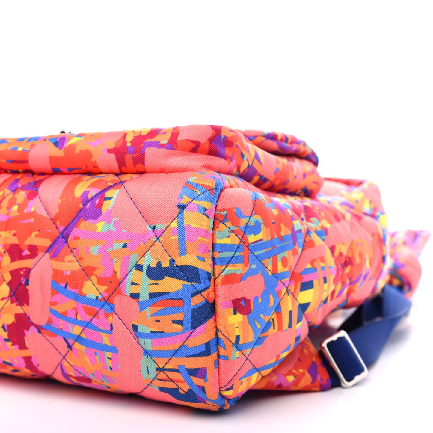 Foulard Fabric Quilted Printed Backpack Pink