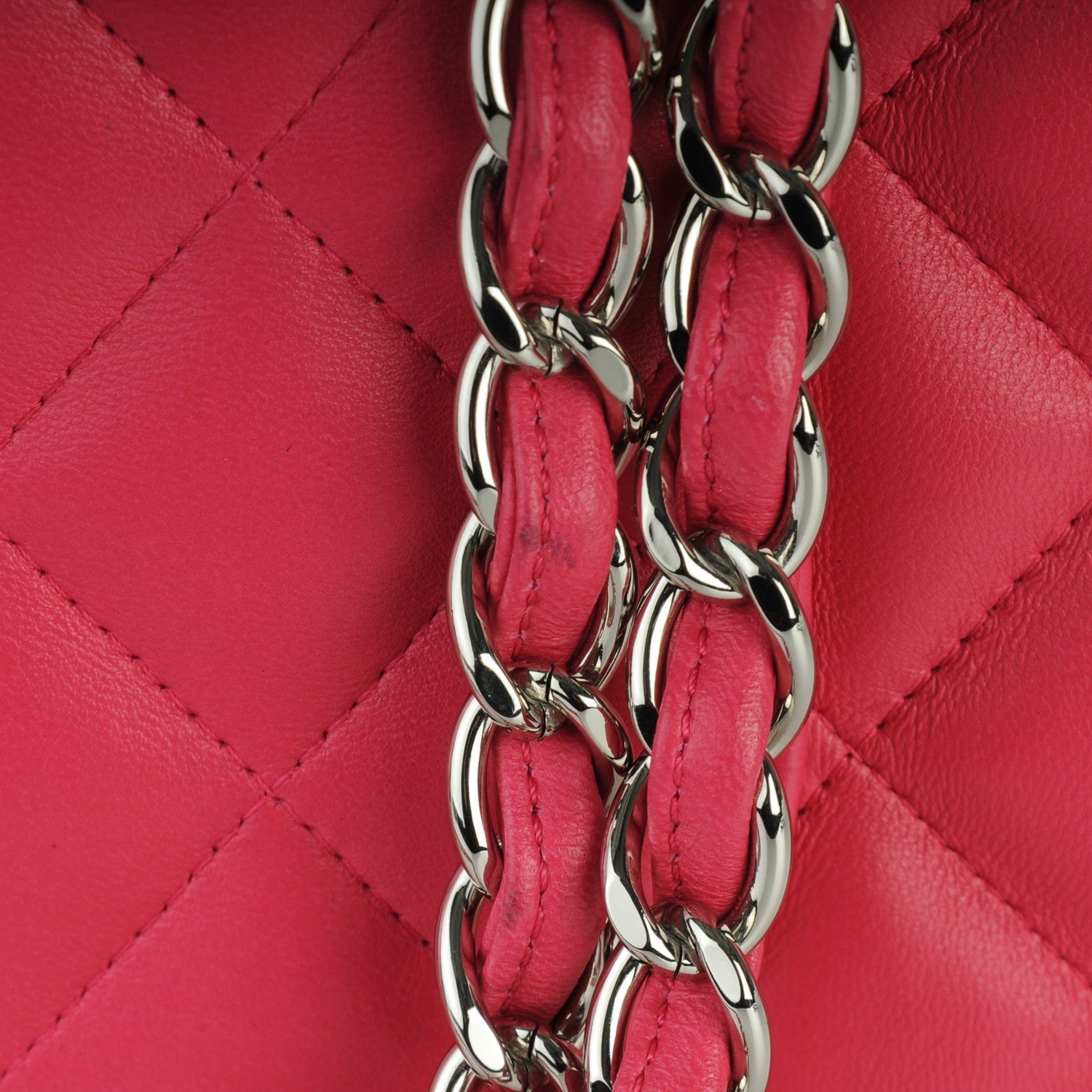 Chanel Lambskin Quilted Jumbo Double Flap Dark Pink 9 of 11