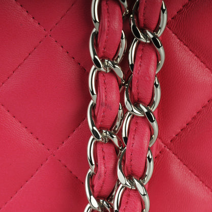 Chanel Lambskin Quilted Jumbo Double Flap Dark Pink 9 of 11