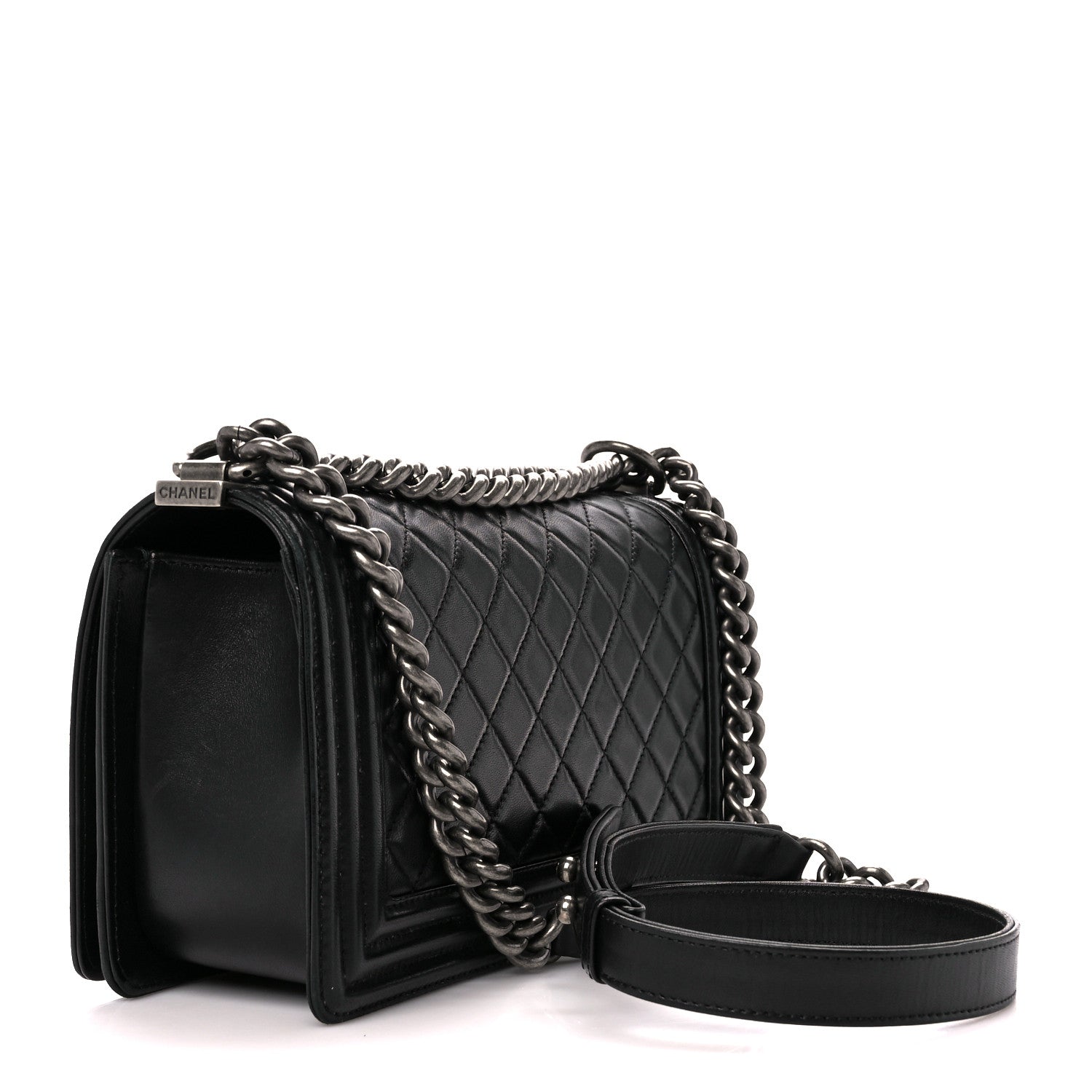 Chanel Lambskin Quilted Medium Boy Flap Black 3 of 11