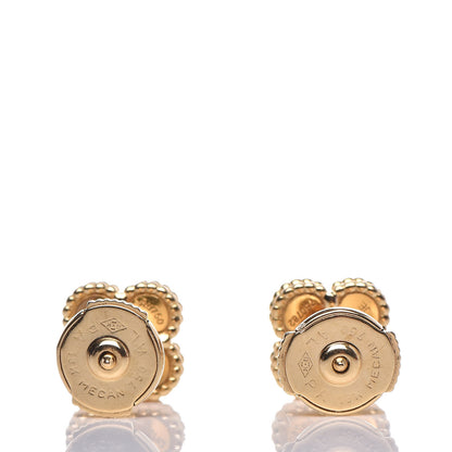 Van Cleef & Arpels 18K Yellow Gold Mother of Pearl Sweet Alhambra Earrings 3 of 5